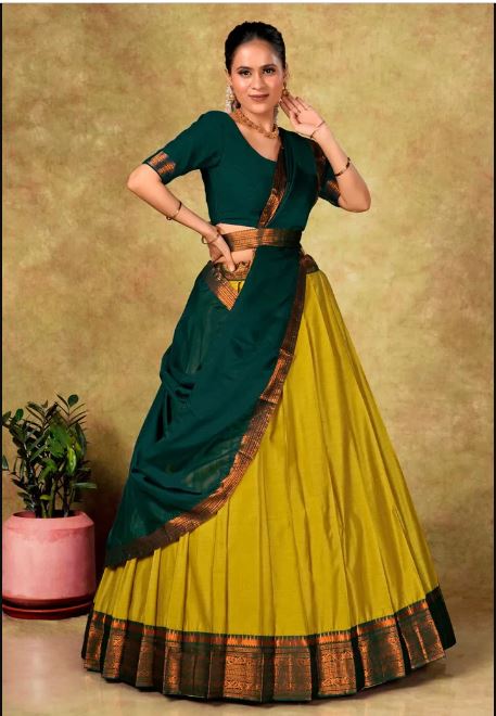 Green & Mustard Lehenga